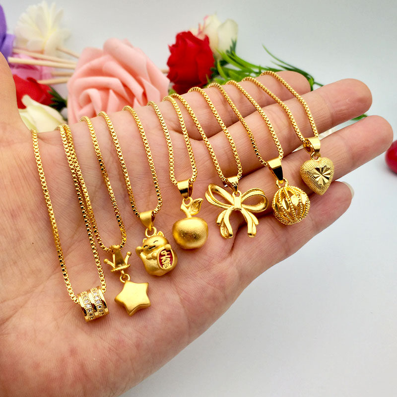 越南女镀24k黄金色首饰沙金项链 芳莹项链