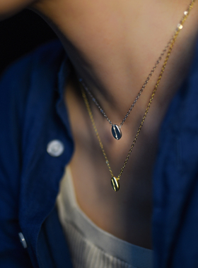 着料｜咖啡豆吊坠纯银项链