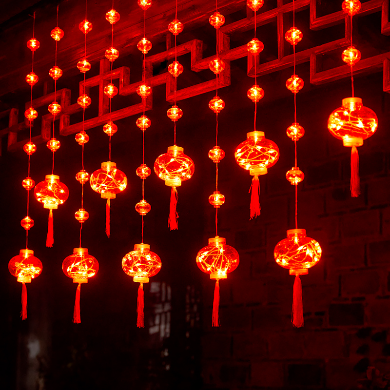 新年布置红灯笼led彩灯闪灯串灯满天星家用过年装饰挂件春节灯笼-图2