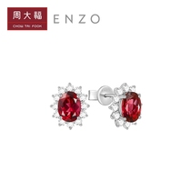 New Week Dafu ENZO Classic Caibao Series 18K Gold Bite Diamond Earnail Female EZV4840