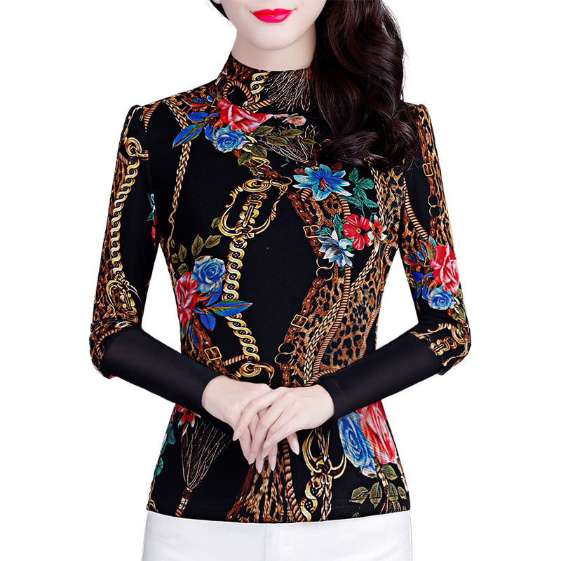 长袖加绒加厚2020新款修身蕾丝衫 欣韵芬蕾丝衫/雪纺衫