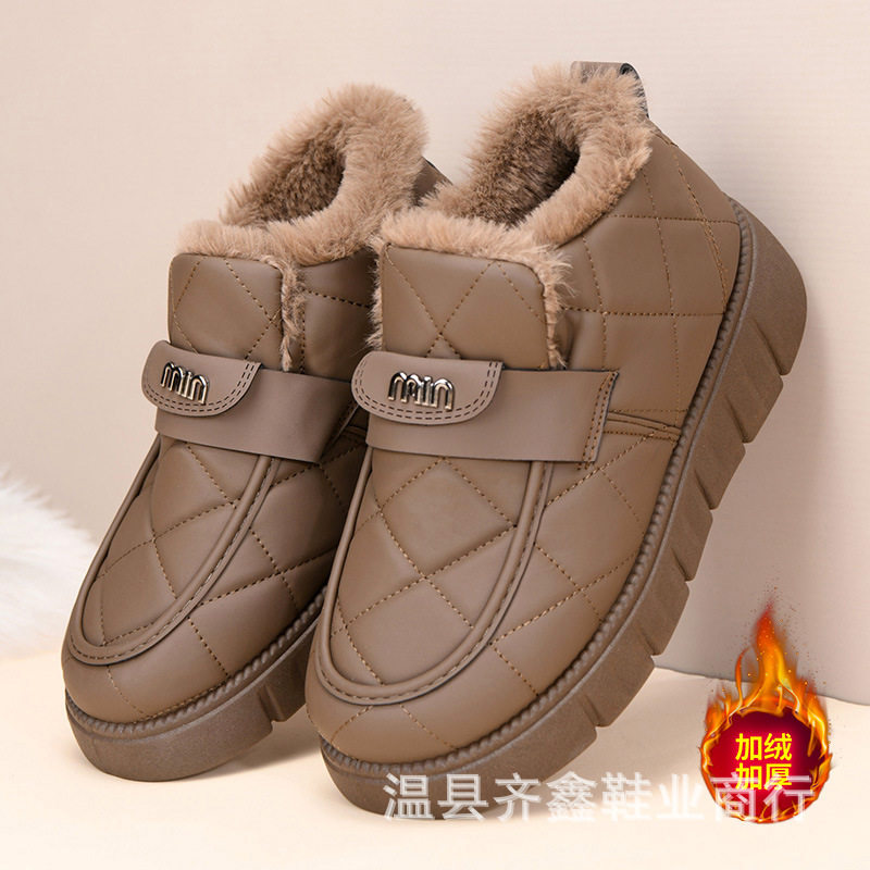 意尔康雪地靴棉鞋女豆豆鞋冬季新款软底加绒加厚保暖时尚百搭棉,淘宝优惠券,粉丝福利购,淘宝优惠卷