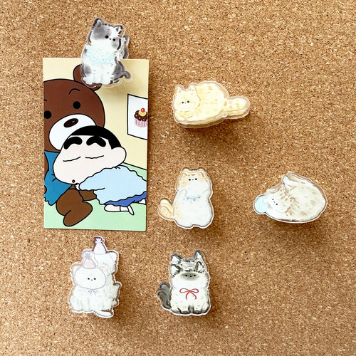 夹子图钉小猫咪按钉软木板毛毡板固定相片夹子钉照片墙不伤照片 - 图1