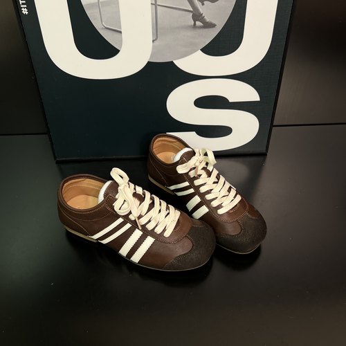 复古拼色德训鞋女2025秋季新款圆头系带舒适百搭运动休闲鞋 - 图1