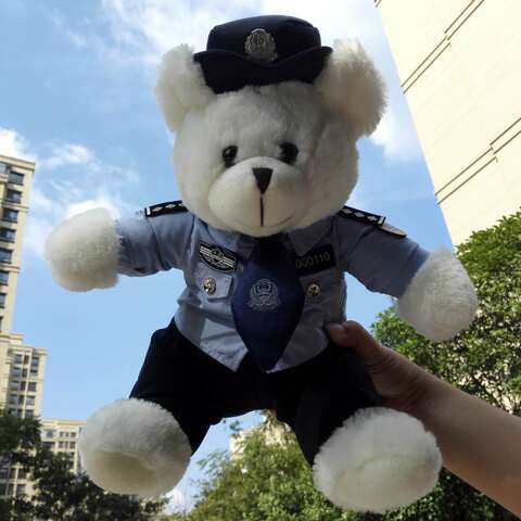 警熊police警察礼品小熊情侣对熊泰迪熊毛绒玩具公仔企业LOGO礼物