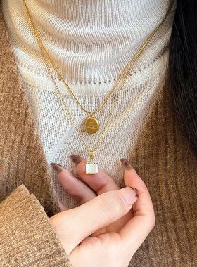 金砖豆豆链气质不锈钢项链小众