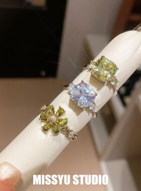 戒碎光森林甜美超闪女戒指！绿色