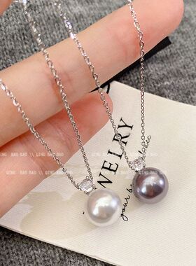 项锆石高级感吊坠女钛气质珍珠