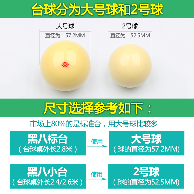 黑八新款水晶台球子美式玩法十六彩桌球标准大号台球用品推荐包邮 - 图0