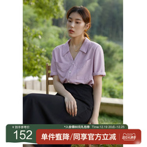 (Tricolour Optional) Solo Bundle Big Code Womens Dress Code Blue Shirt Summer New Micro Fat MM Short Sleeve Shirt Woman