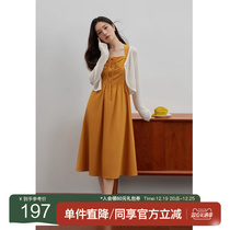 Solo bouquet woman dress retro elegant square collar harness with dress female summer micro fat MM cover with slim mid-length dress