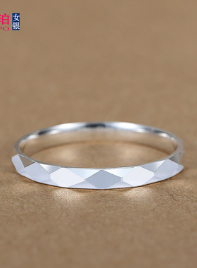 999足银戒指女士纯银小众设计