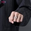 925 Silver Pixiu Turning Closed Ring for Men