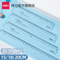 Able transparent ruler with wave 15 18 20 30cm 30cm and middle school students measuring drawing with multi-spec combined loading ruler multi-fit 79751 linear wave line drawing in picture