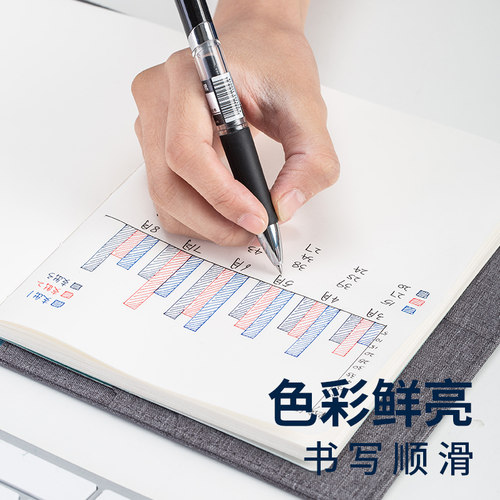 得力中性笔按动笔0.5mm学生用黑色碳素笔单支装商务办公签字水笔圆珠笔学习考试一支价书写工具 - 图3