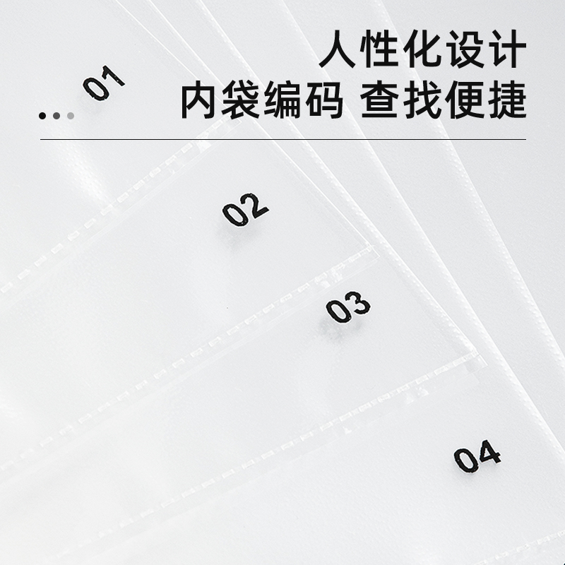 得力纽赛a4文件夹透明插页资料册30/40/60页多层学生用文具试卷收纳袋家用产检孕检收纳册谱夹奖状收集NS190 - 图2