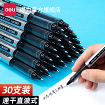 Able Large Capacity Straight Liquid Pen Black Middle Pen 0 5mm Full Needle Tube Straight Liquid Style Walking Beads Pen Blue Red Office Business Sign Pen Students With A Brush Title Exam Pen S656