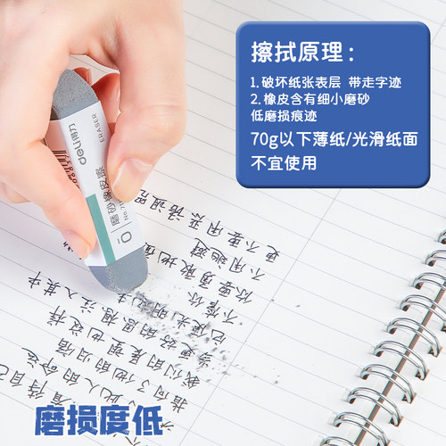 得力磨砂两用橡皮可擦圆珠笔中性笔擦钢笔水笔橡皮擦学生推荐考试干净不易留痕半砂魔力擦钢擦沙橡皮擦 - 图0