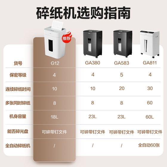 Deli business household paper shredder large capacity shredder