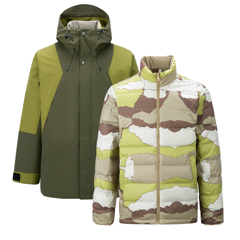 雪中飞城野系列2025秋冬新款男女情侣短款一衣三穿羽绒服可脱卸