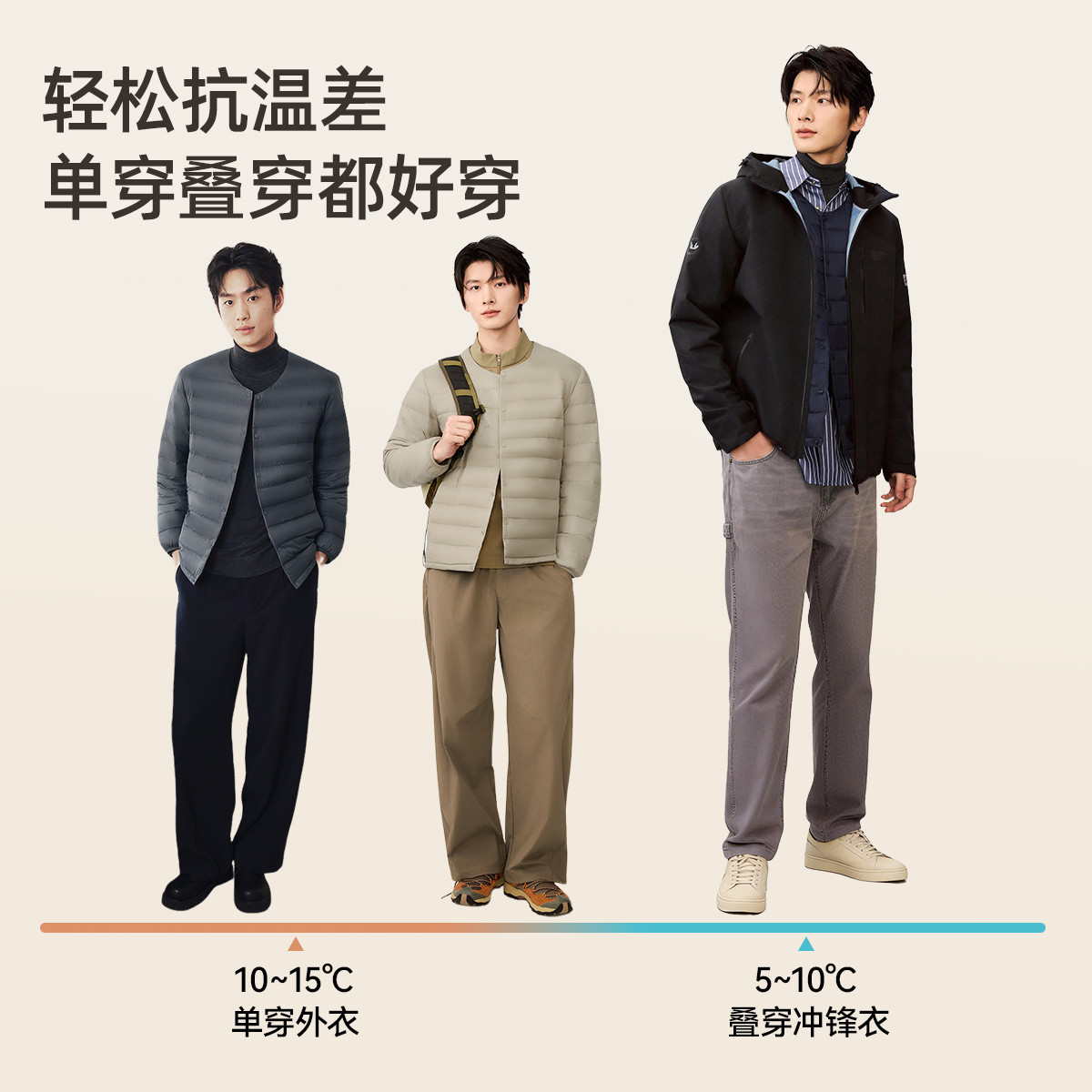 雪中飞2026春热销男女轻便百搭内恤简约保暖圆领排骨羽绒服情侣