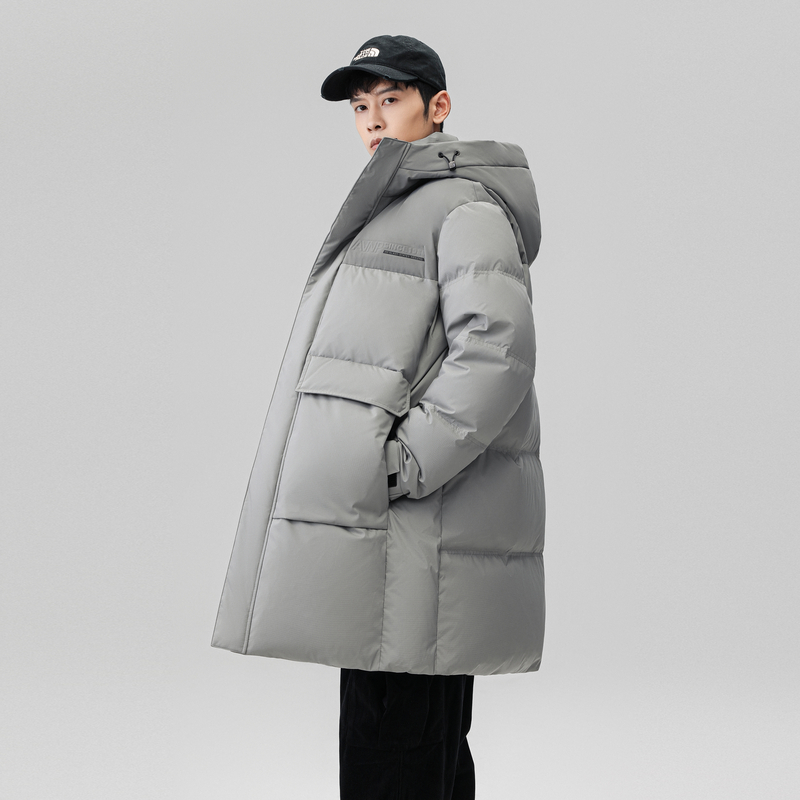 雪中飞2024冬男士中长款羽绒服工装防风经典百搭加厚抗寒大码外套