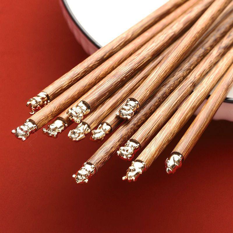 十二生肖成人筷儿童筷子防滑家用高档一人一筷鸡翅木筷子耐高温,淘宝优惠券,粉丝福利购,淘宝优惠卷