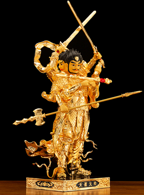 纯铜北极四圣之首天蓬元帅神像