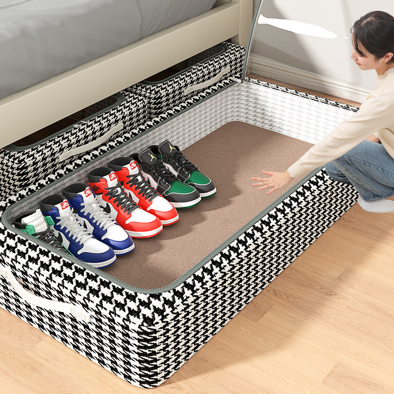 床底收纳箱家用扁平抽屉式衣服被子整理床下神器防潮可折叠储物盒 - 图0