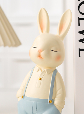 可爱兔子书挡桌面收纳摆件