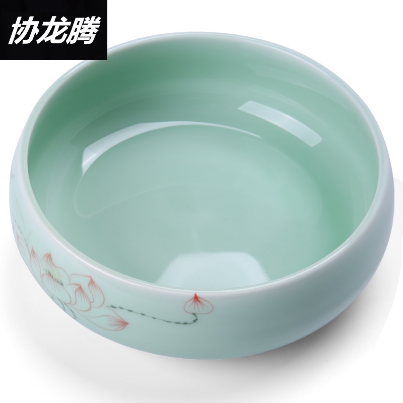 协龙腾 功夫茶具陶瓷青瓷茶洗大号茶碗杯洗水笔洗茶道配件水洗碗 - 图1