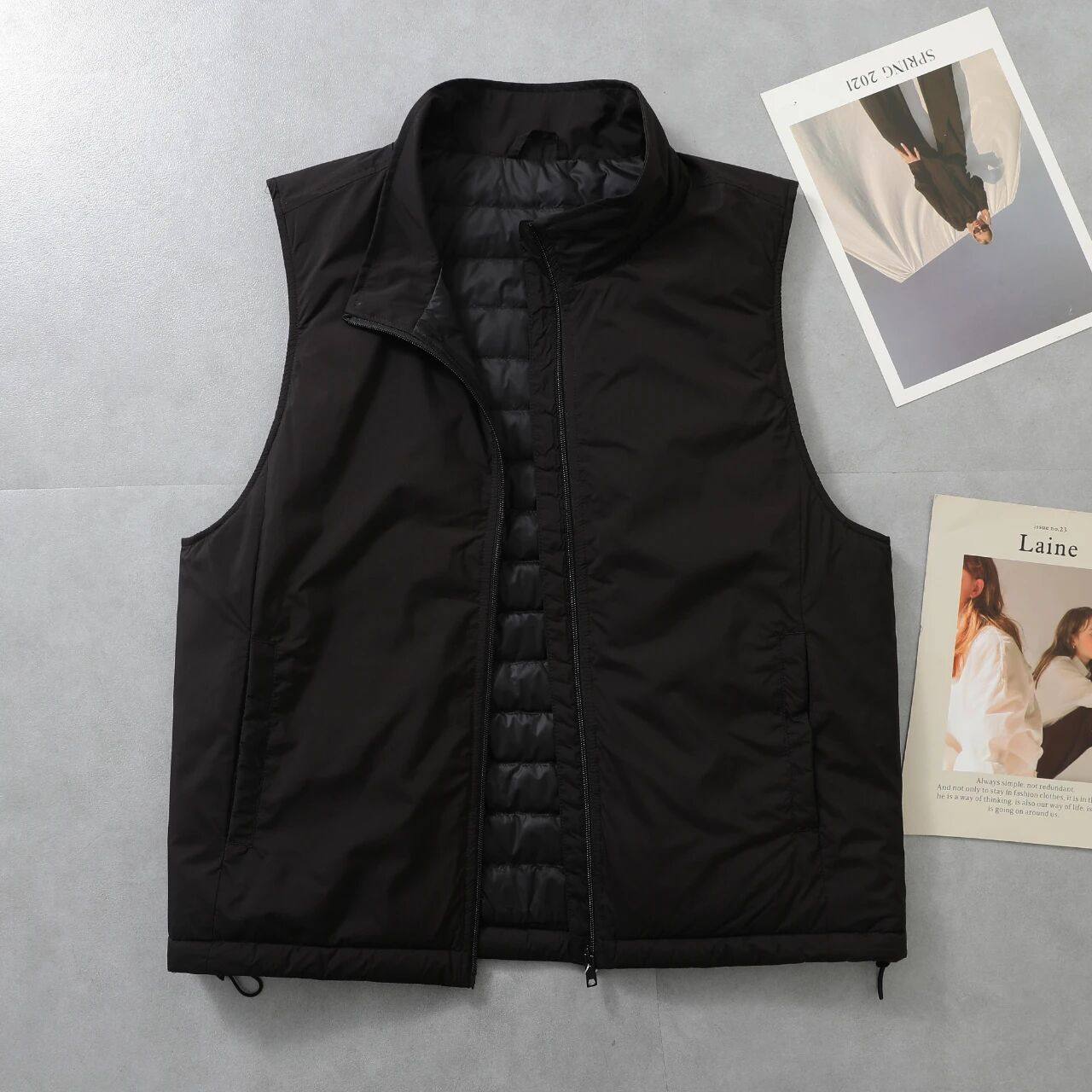 90白鸭绒 冬季男士分仓充绒轻薄款户外防风保暖立领羽绒马甲 背心,淘宝优惠券,粉丝福利购,淘宝优惠卷