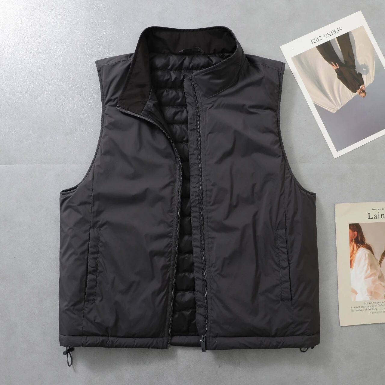 90白鸭绒 冬季男士分仓充绒轻薄款户外防风保暖立领羽绒马甲 背心,淘宝优惠券,粉丝福利购,淘宝优惠卷