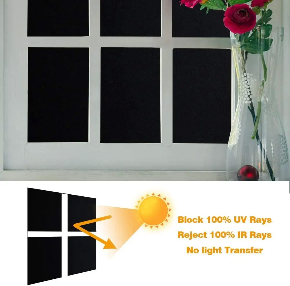 Blackout Opaque Window Sticker Static Cling Light Blocking P - 图0