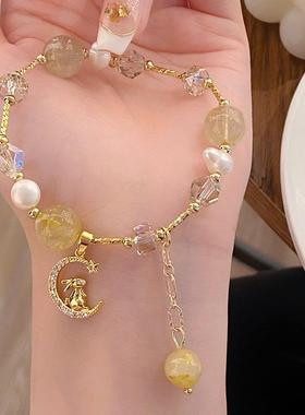 冰萃~甜美清新森系兔子水晶手串手作古风汉服配饰学生少女心手链