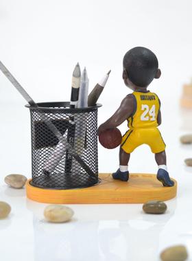 nba球星树脂工艺品摆件詹姆斯科比手办球星笔筒 篮球人物学生礼品