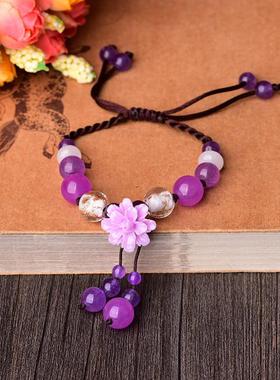 复古风手链女民族风手工编织手绳手串古装汉服饰品配饰礼物