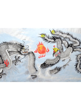 客厅装饰收藏金龙风水中国龙水墨纯手绘国画动物走兽四尺竖幅中堂