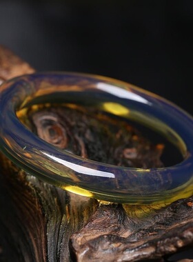 纯天然多米5A净水高蓝蓝珀手镯原矿蜜蜡琥珀贵妃简约手链手环女款