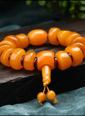 原创设计款老蜜蜡桶珠手串时尚百搭优雅高档民族风古风手串手持