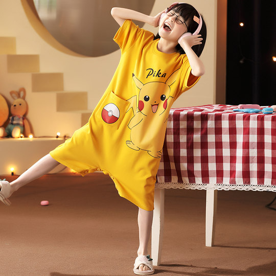 Girls pure cotton jumpsuit summer short-sleeved cute princess