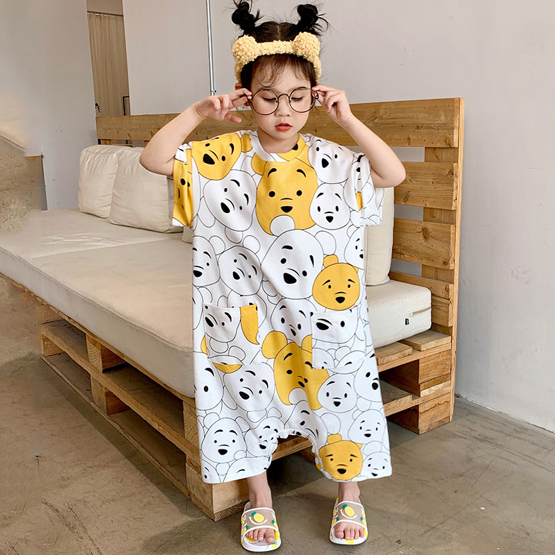 女童睡裙夏季纯棉小老虎可爱连体衣 佰媛琪睡衣/家居服套装