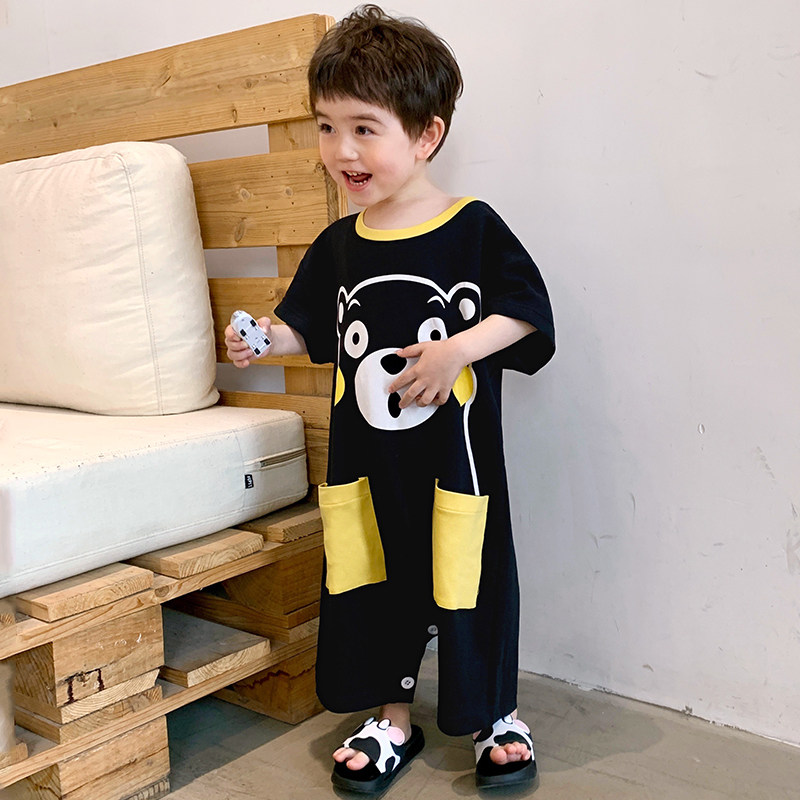 男童防踢哈衣夏季奶牛纯棉短袖睡衣 佰媛琪睡衣/家居服套装
