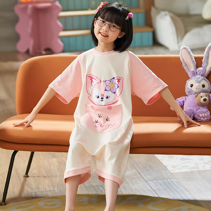 儿童睡裙女孩莫代尔夏季女宝宝睡袋 佰媛琪睡衣/家居服套装