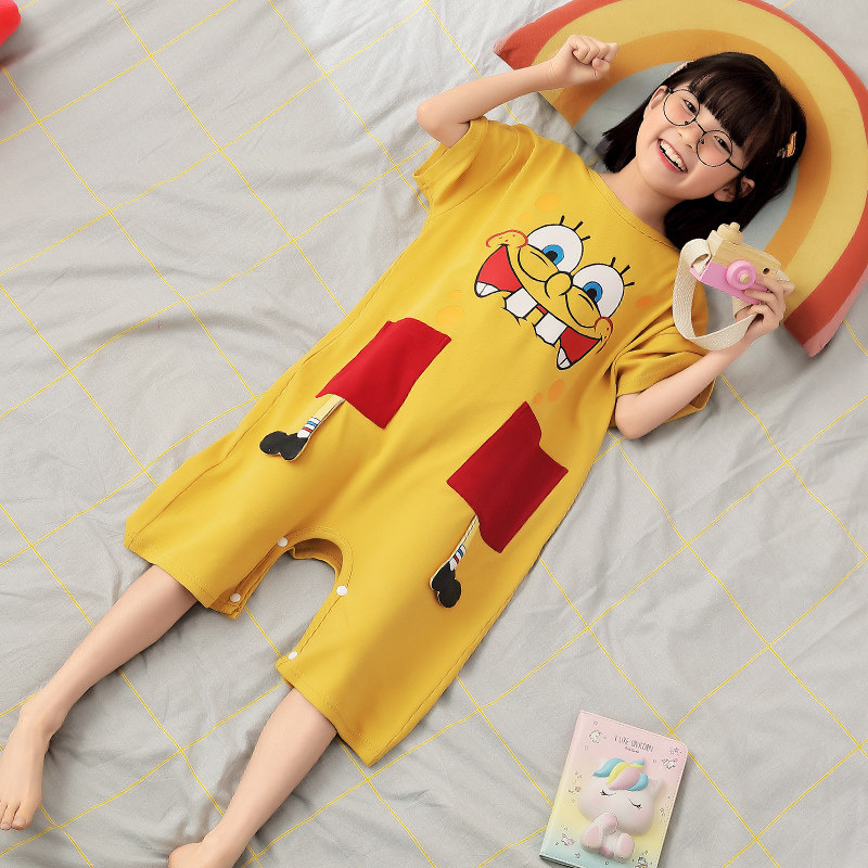 女童夏薄款短袖纯棉可爱睡裙连体衣 佰媛琪睡衣/家居服套装
