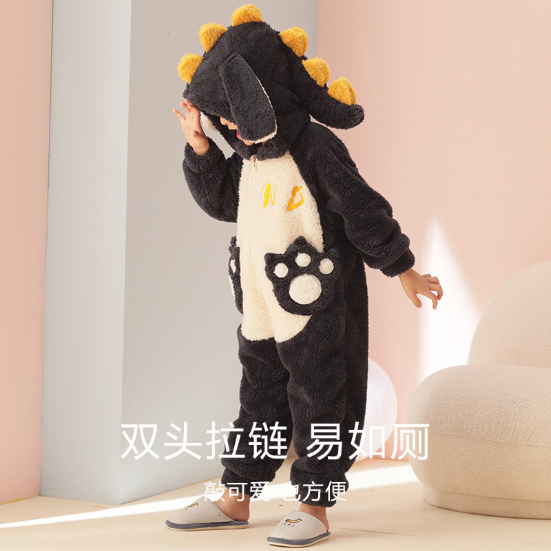 儿童连体2021新款冬季女童连帽睡衣 佰媛琪睡衣/家居服套装