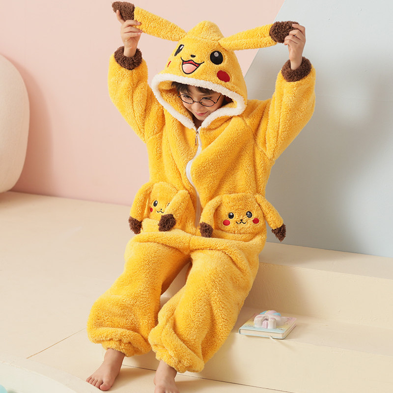 儿童连体秋冬季珊瑚绒男孩老虎睡衣 佰媛琪睡衣/家居服套装