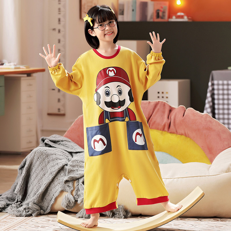 连体女童春秋纯棉可爱连体衣岁睡衣 佰媛琪睡衣/家居服套装