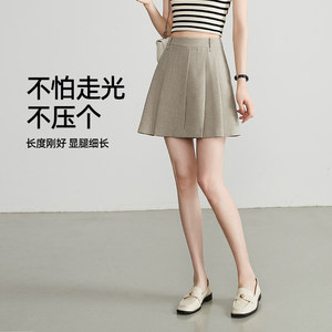 逸阳四分黑色A字短裤高腰2024夏季新款裙裤女质感休闲半身裙
