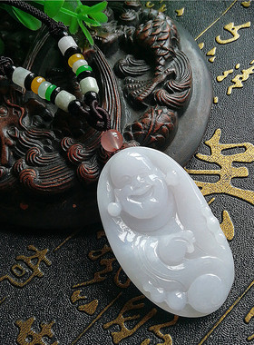 亏本清仓 天然翡翠玉石弥勒笑佛吊坠 玉佛翡翠雕件吊坠毛衣坠包邮